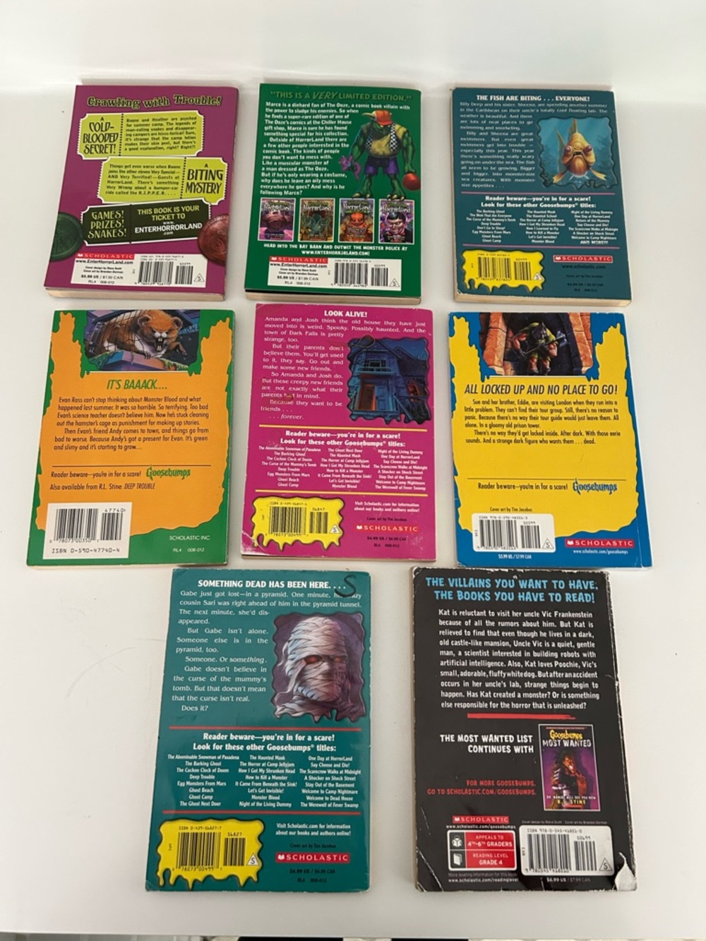 Goosebumps & Goosebumps Horrorland Books - set of 8, R.L. Stine - Picture 2 of 5